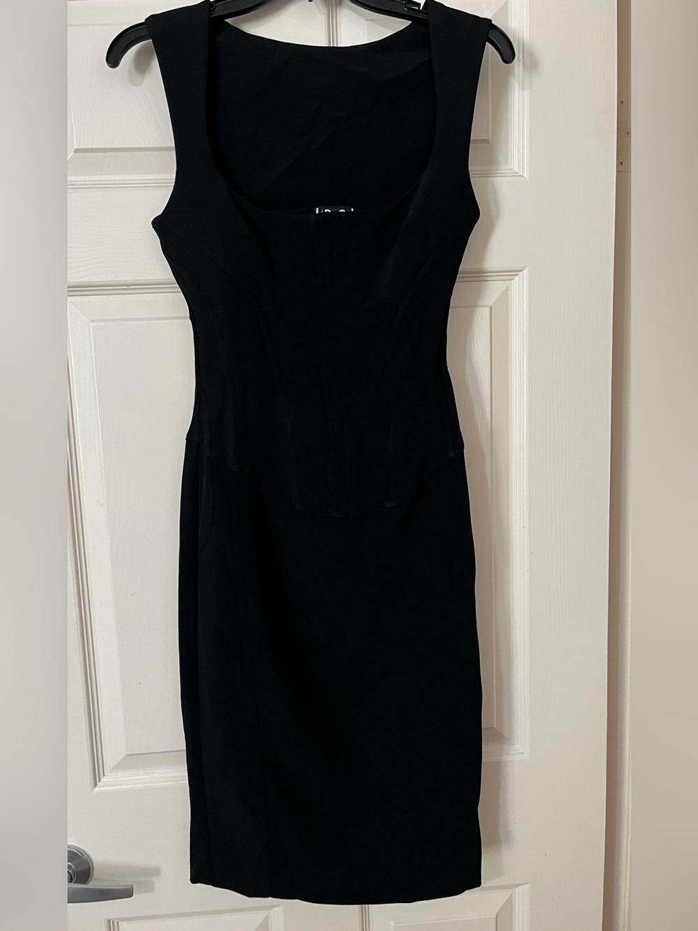 D&G Dolce & Gabbana Vintage Corset Mini Dress Black LBD Sz Small